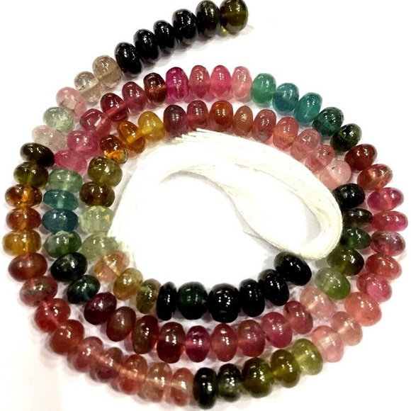 🥳Host pick 🥳AAA GRADE- 5mm Multi tourmaline knotted necklace- 18’’ - Picture 2 of 8